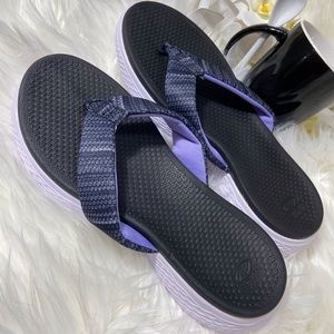 flip flops for women size 7-8 black and purple